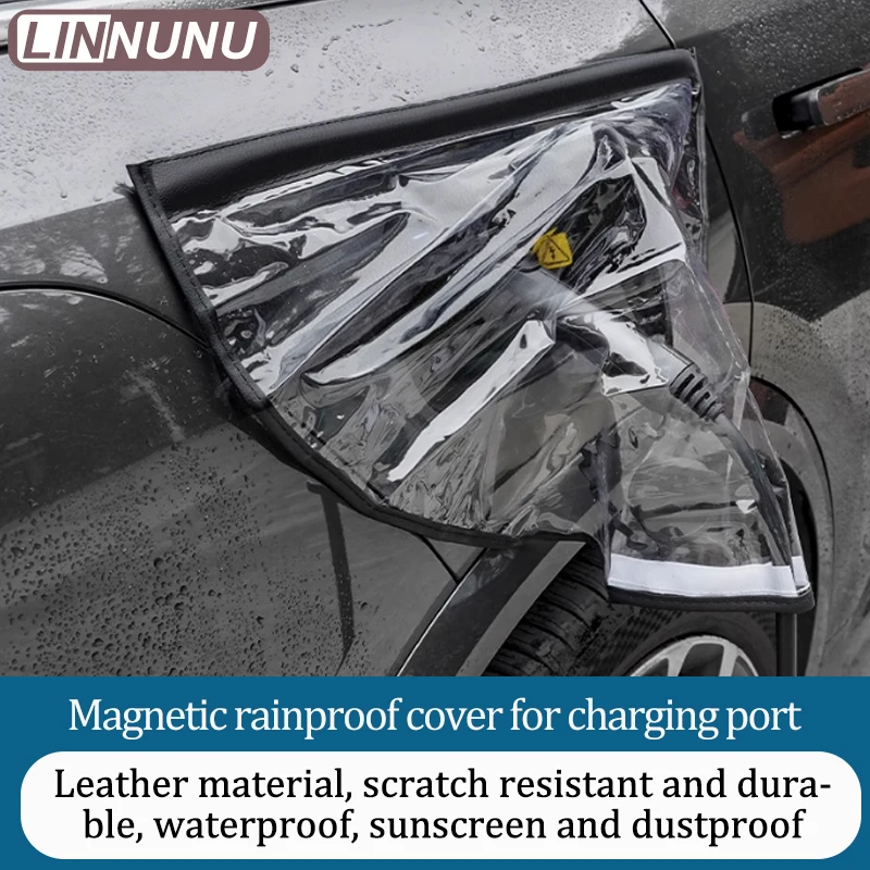 Linnunu Fit for Lixiang L6 L7 L8 L9 Car Decoration Supplies Car Charging Rain Cover Magnetic Waterproof New Energy Protective Cover Charging Port Magnetic Rain Cover Car Exterior Protection Parts