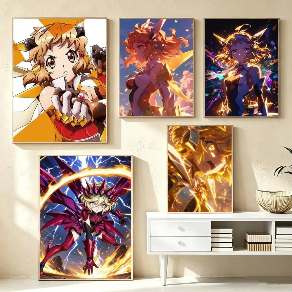 Senki Zesshou Symphogear SYMPHOGEAR Poster Waterproof Wall Art Sticker For Bar Living Room Vintage Decor High Quality Print Gift