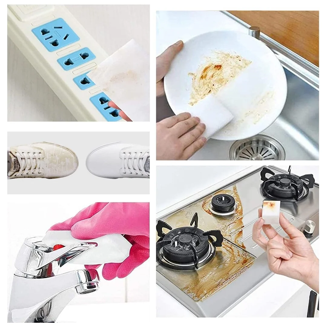 Magic sponge eraser，melamine sponge，multifunctional household cleaning sponge for kitchen，sink，bathroom，walls，vehicles，shoes