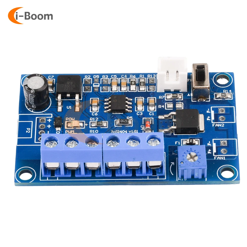 Imagem -05 - Pwm dc Velocidade Controller Módulo de Controle de Temperatura Ventilador Ajustável com Sensor de Temperatura para 12v 24v dc Fan Jcf2404