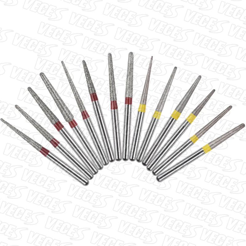 Fresas de diamante Dental finas Extra finas tipo TR, taladros de fresas para odontología estándar, herramientas de dentista FG, fresa de alta velocidad de 1,6mm, 10 Uds.