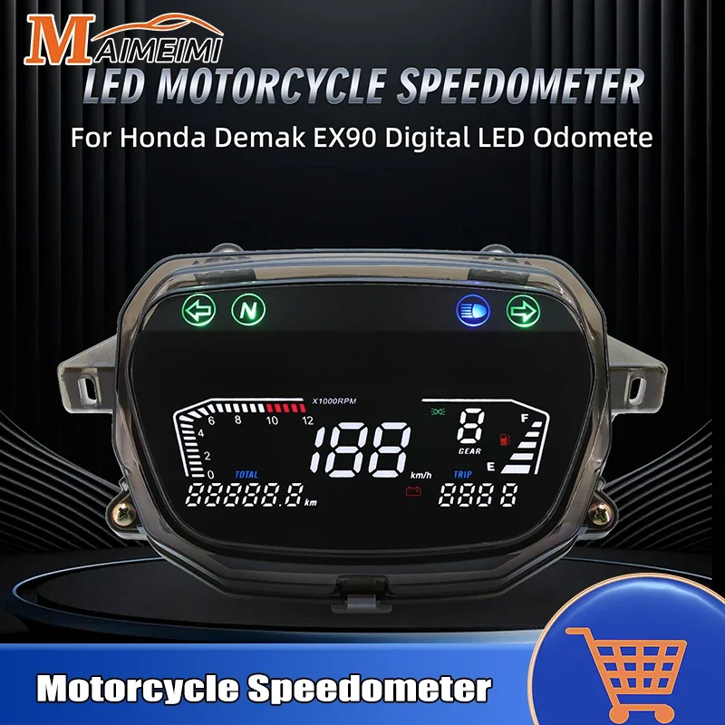 Motorcycle Speedometer LED Digital Speed RPM Fuel Level Meter For Honda EX5 Dream C100 C100N AVATE DY90 Traxx Star 50 2004-2009