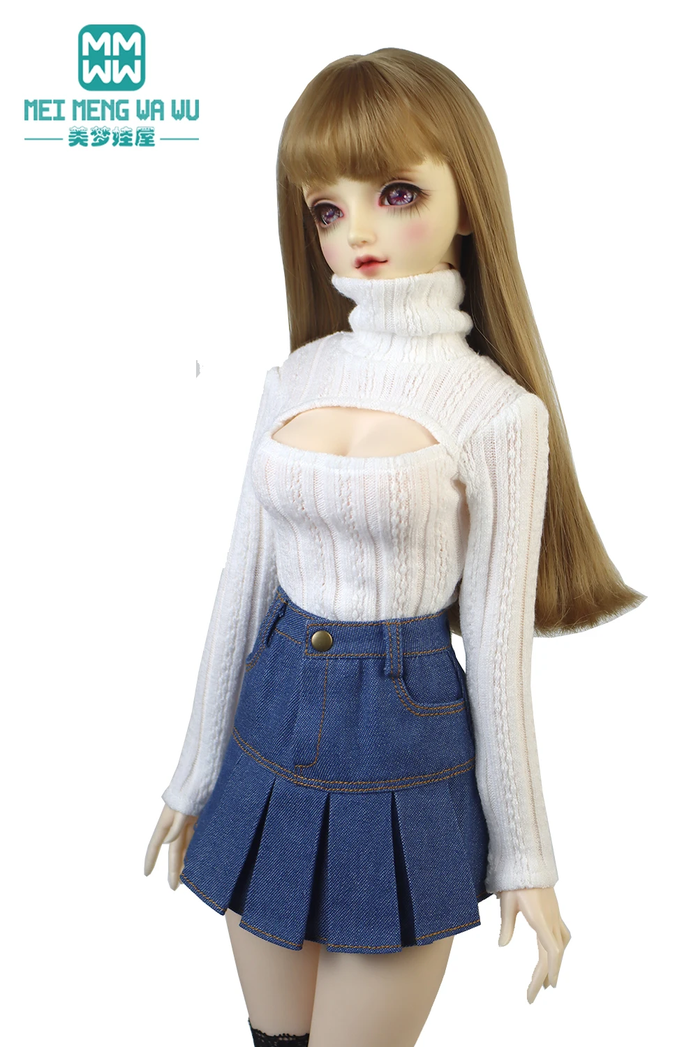 BJD Doll clothes 58-60CM 1/3 SD DD Toys Spherical joint Doll Fashion turtleneck sweater gray white black pink gift for girls