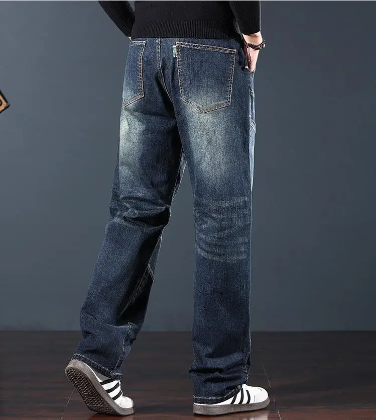 Thick And Spacious Baggy Jeans For Men Loose Straight Fit Extra Large Size Plus Size Long Pants
