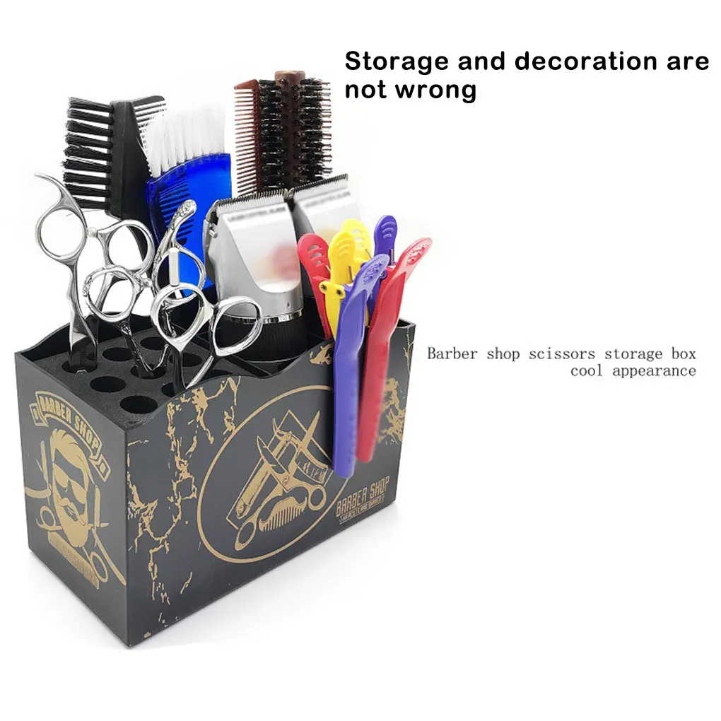 

Barber Tool Storage Box Scissors Display Rack Holder Hairdressing Styling Organizer Table Cosmetic Household Pink