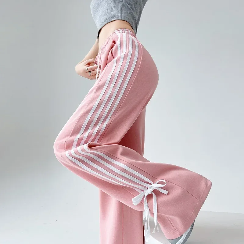 Bow Sweatpants Women's 2024 New High Waist All-match Wide Leg Pants Dexing Lazy Casual Sweatpants