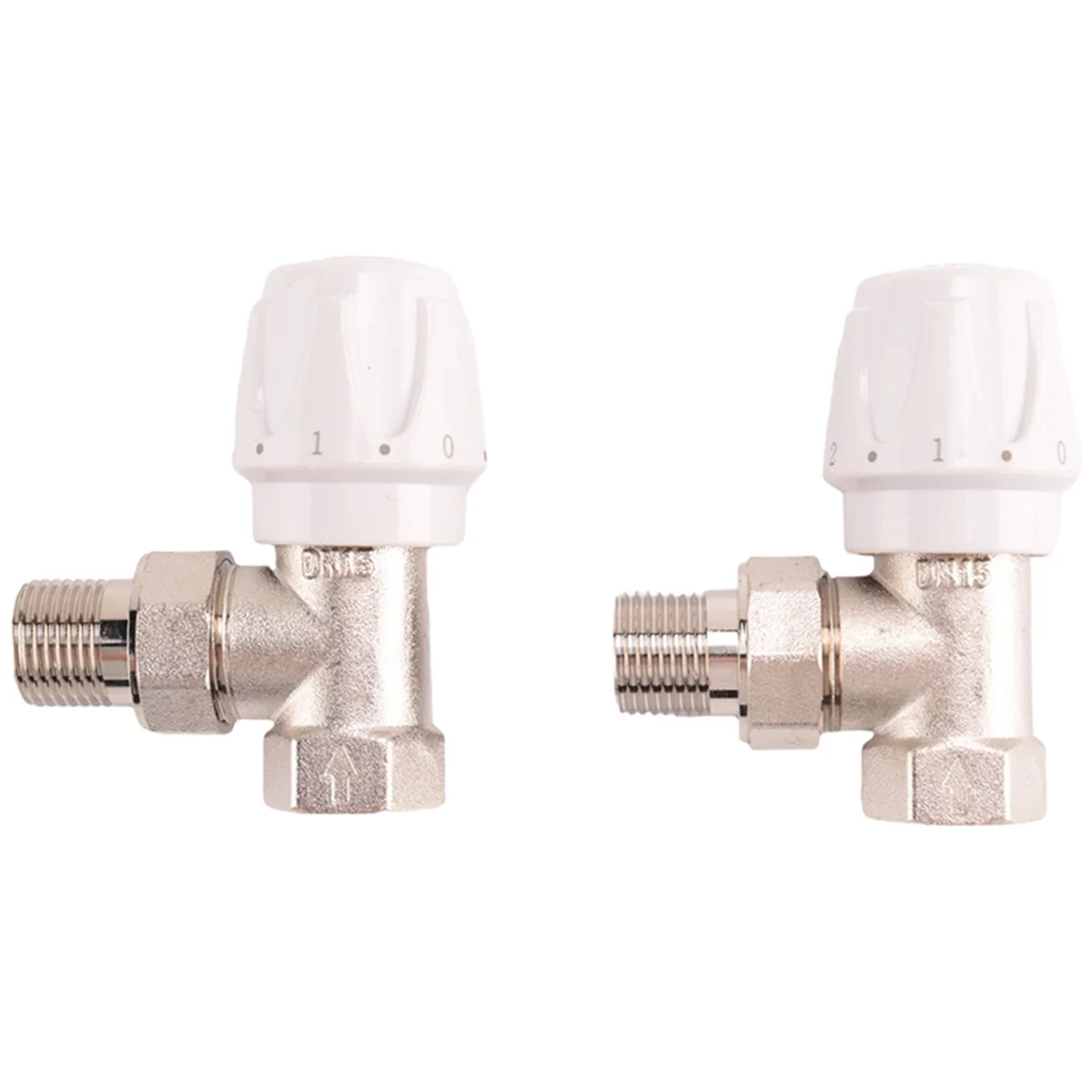 Thermostatic Radiator Valve 2Pcs 15mm x 1/2Inch Thermostatic Angle TRV Thermostatic Radiator Valve for Home Office