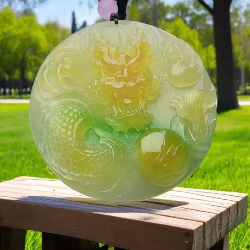 

Мьянма Лаокен жадеит чистые натуральные клейкие семена Huang Feilong совершенно новая мода и темперамент удачи