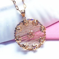 585 purple gold plated 14k rose gold original exquisite round florets necklaces for women glamour exaggerated engagement jewelry