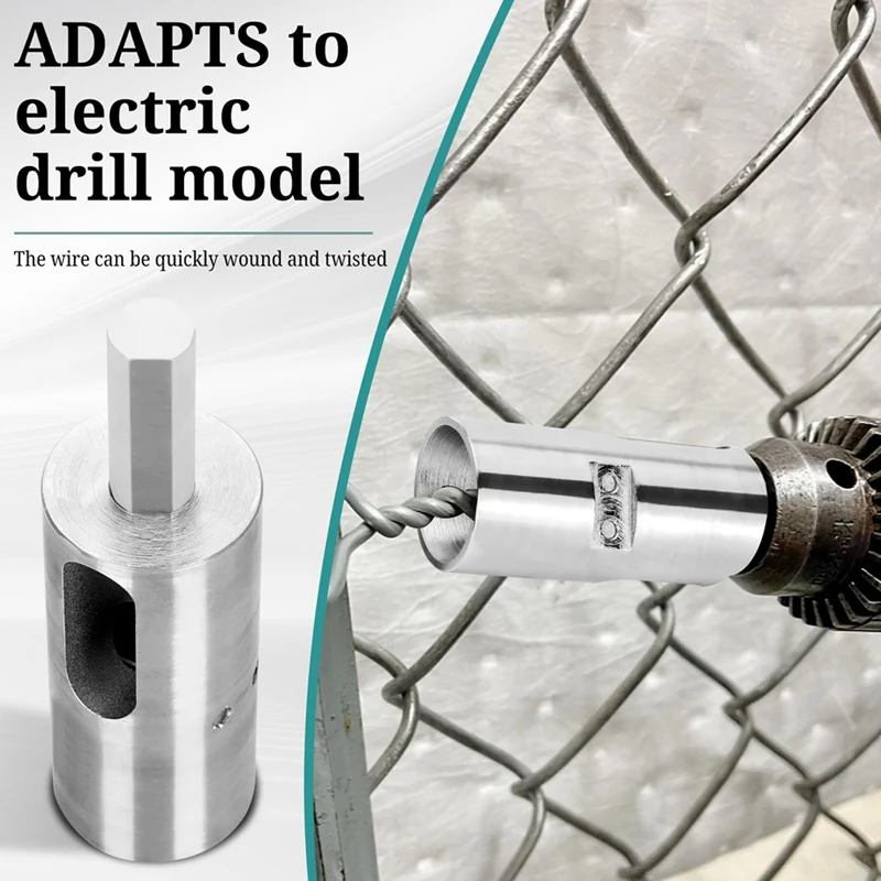 A7THK-2Pack ツイストタイツール 9 ゲージドリルチャック用、高張力ワイヤーイージーツイストツール、チェーンリンク固定用ツイストフェンスツール