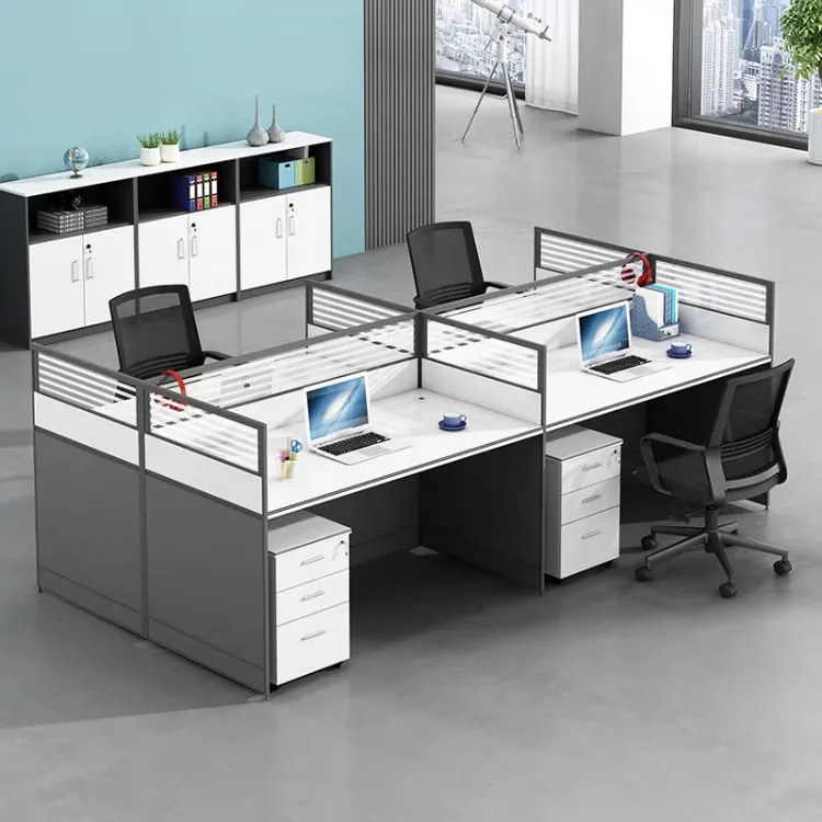 Staff office desk manual screen partition finance office desk and chair combination furniture