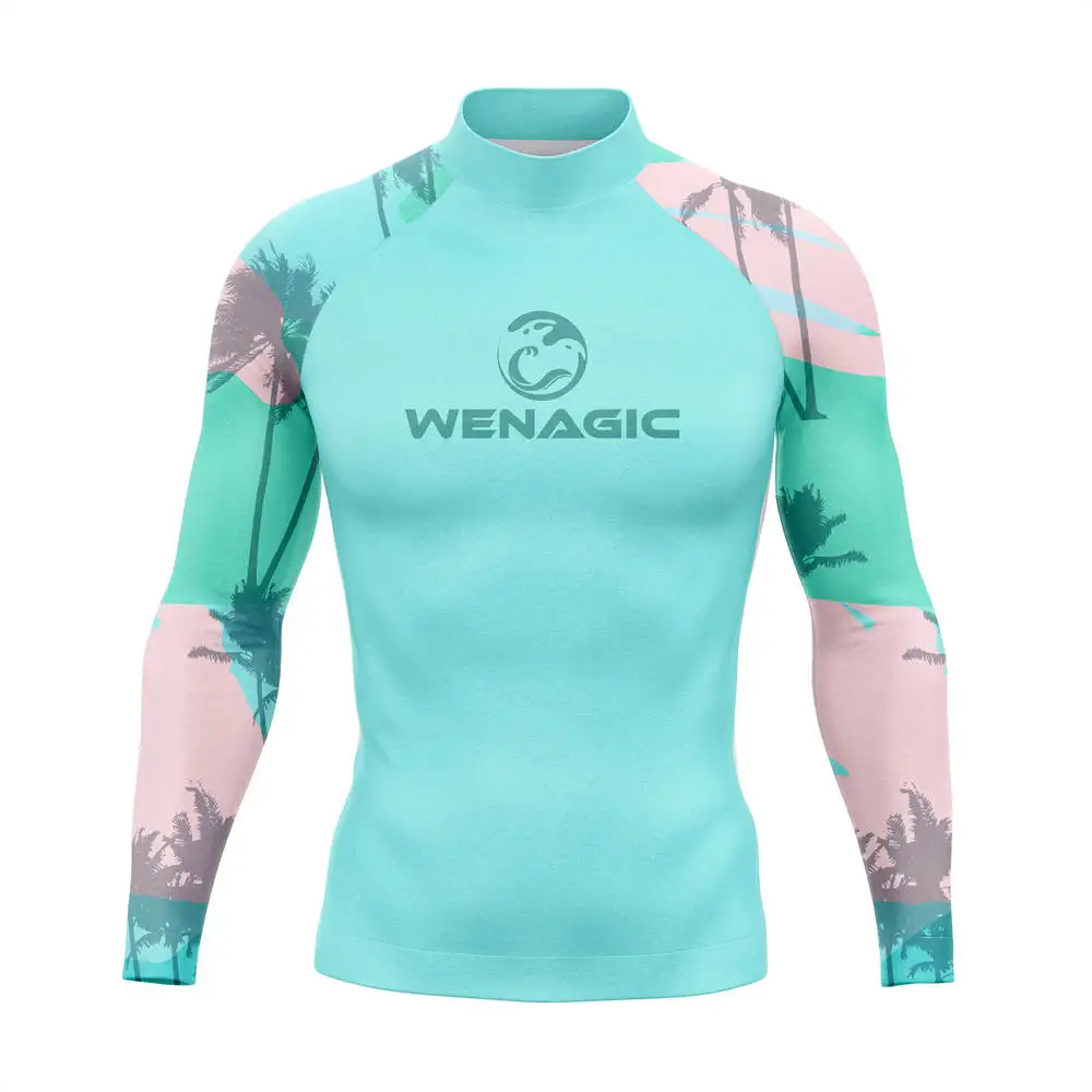 

Women 2022 Printed Rash Guard Long Sleeve UV Sun Protection Surf T Shirts Skin Dive Top Beach Swimwear Surfing Clothes Floatsuit