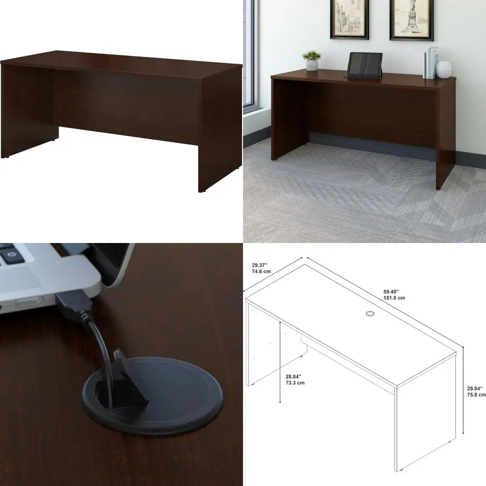 

письменный стол series c Credenza, 60 Вт x 24d, отделка мокко вишневого цвета, идеально подходит для домашнего или офисного использования.