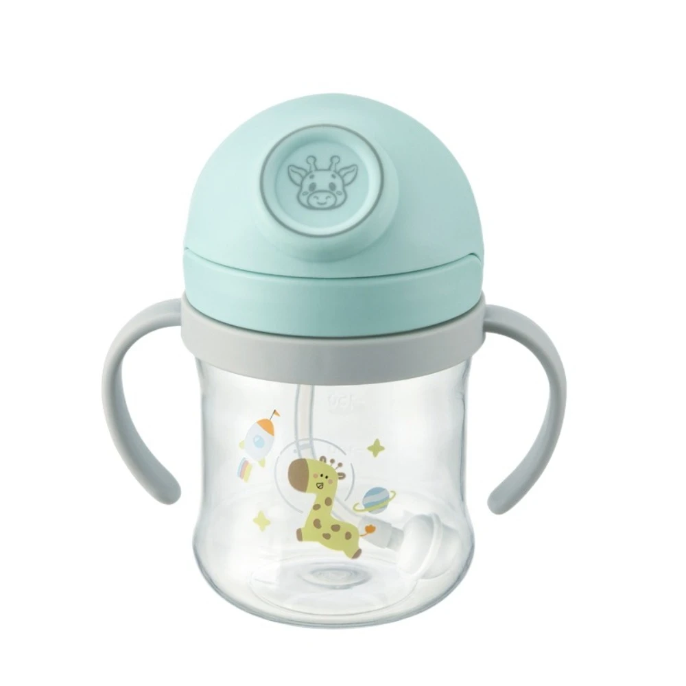 

Многоразовая детская тренировочная чашка, милая бутылочка для воды с двойной ручкой для младенцев, защита от удушья с гравитационным шариком, обучающая чашка для питья для детей