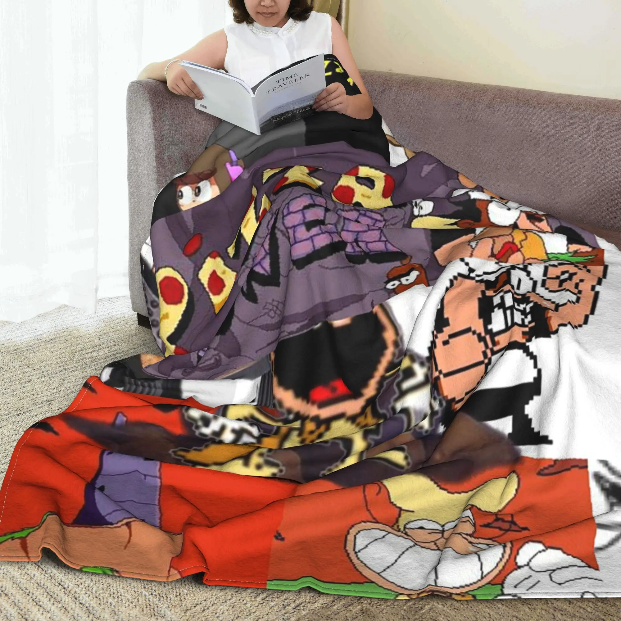 

Pizza Tower Game Lover Gaming Blankets Breathable Flannel Sofa Throw Blanket for Couch Bedding Outdoor Throws Bedspread Quilt