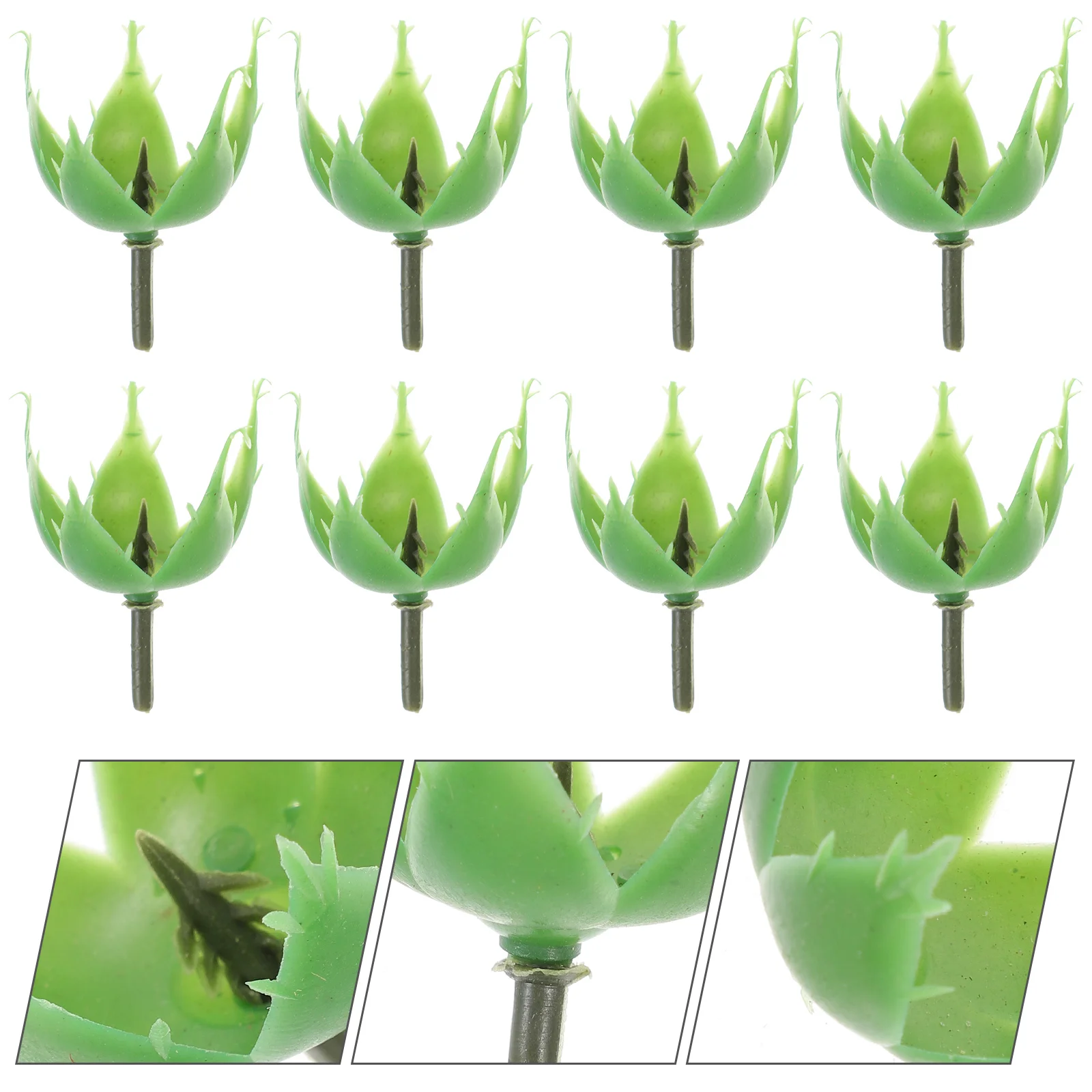 

100 Pcs Soap Flower Artificial Plastic Green Sepals Craft Bouquet Making Supplies Elegant Rose Design Decorative