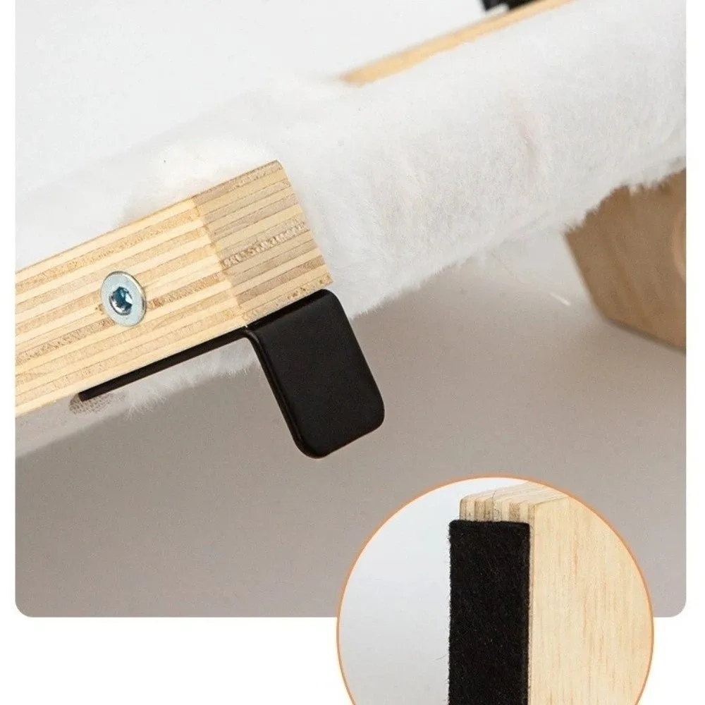 

Wooden Frame Cat Window Hammock Paw Print Design Cozy Hanging Cat Bed Detachable Durable Cat Bed Seat Windowsill