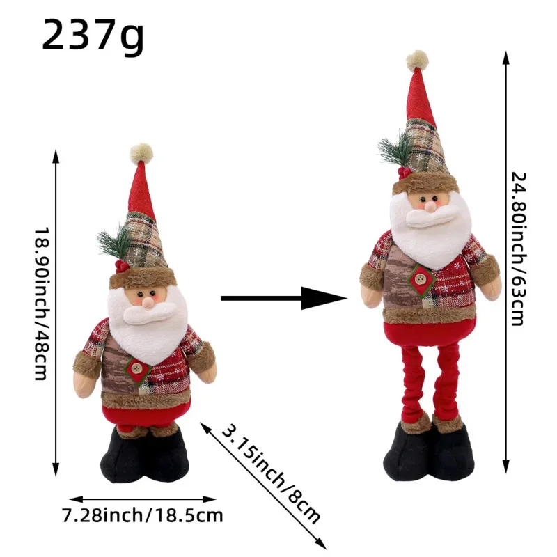 

2024 Christmas Standing Posture Telescopic Doll Cute Snowman Elk Window Display Room Decoration Ornament Children Birthday Gift