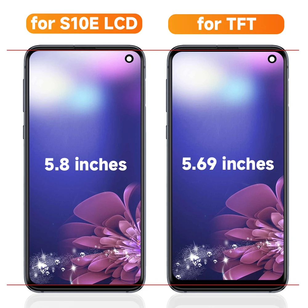 With Frame TFT For Samsung S10e G970 G970F/DS G970U SM-G9700 LCD Touch Screen Display Digitizer S10e Incell Repair Parts