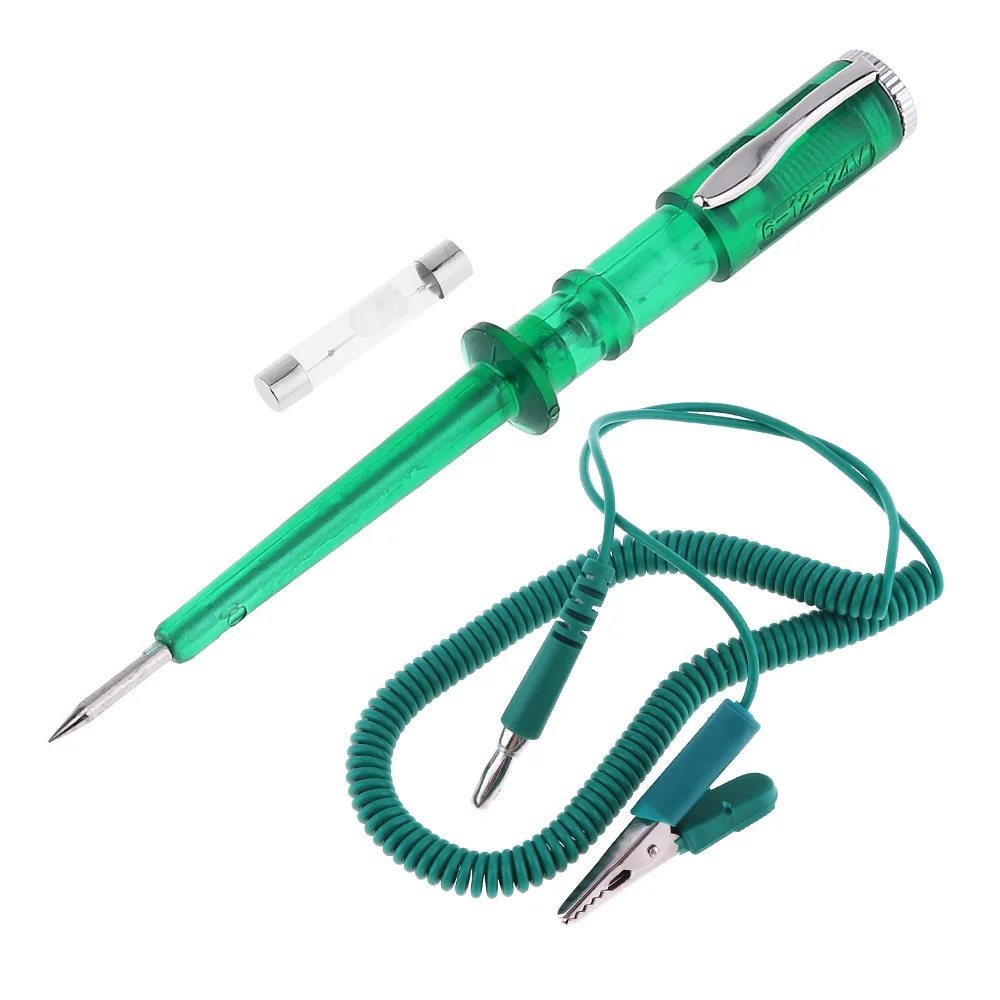 6V-24V Green Voltage Circuit Tester Car Test Volt Meter Long Probe Pen Light Bulb Automobile  Maintenance Tools for Cars