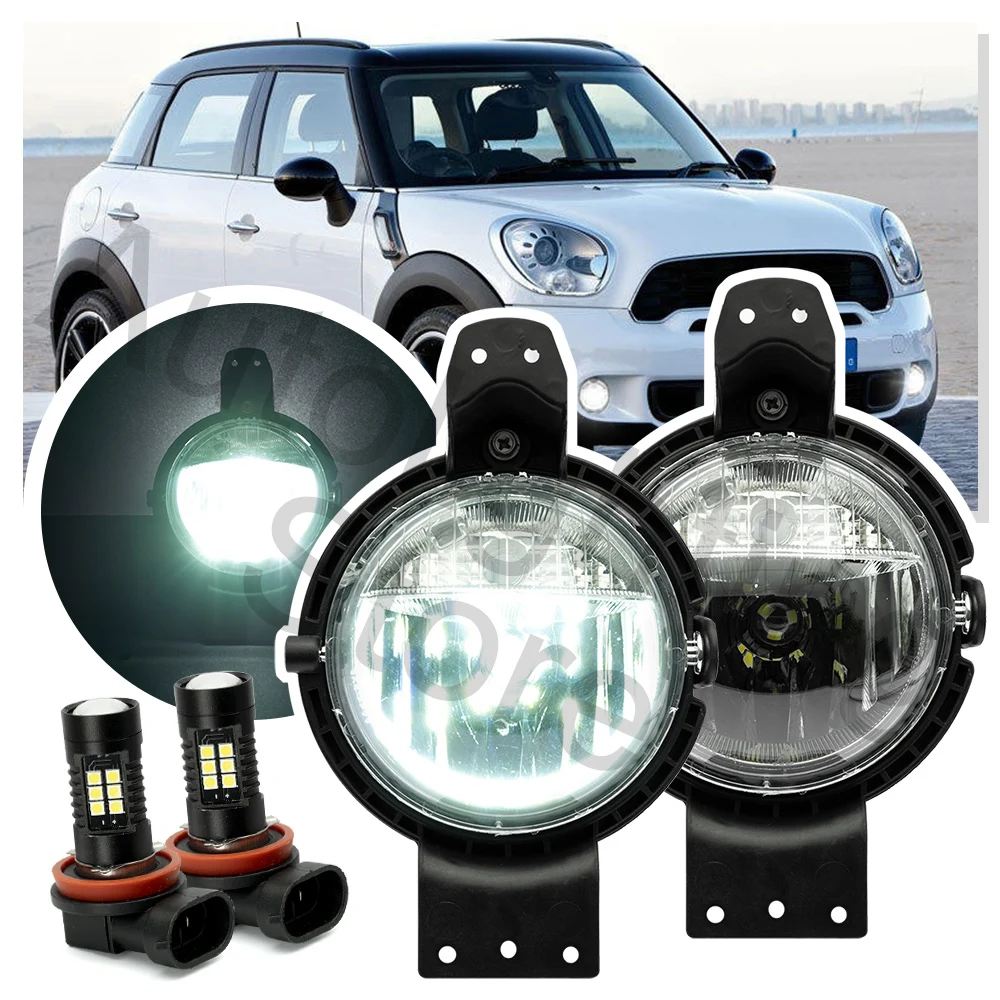 

2PCS Driving Bumper Directly Replace front Fog Lamp W/bulb For Mini Countryman R60 10-16 Paceman R61 13-16 Front Left and Right