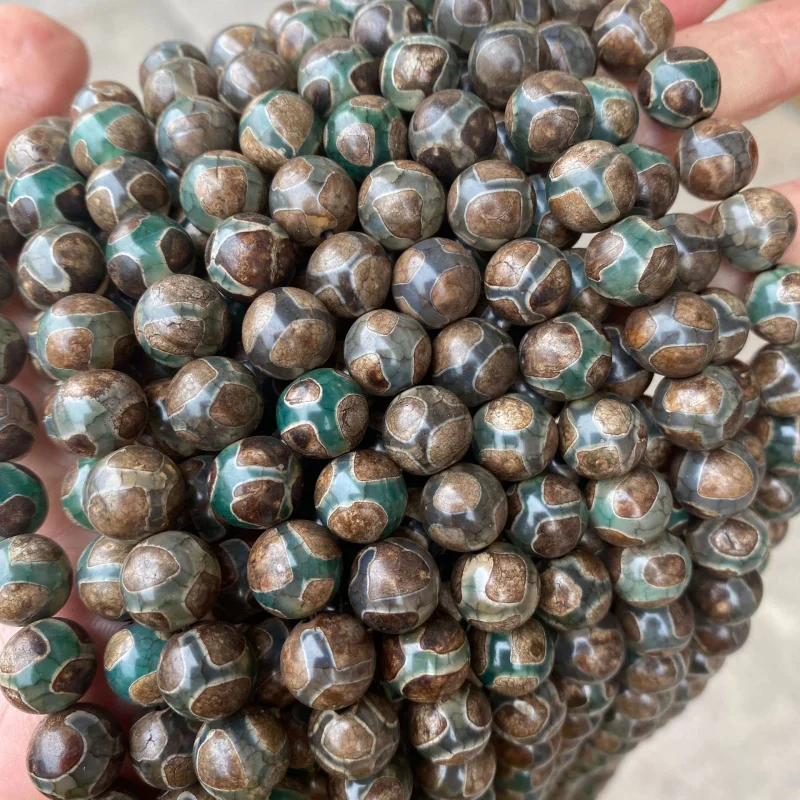 

Natural Agate Soccer Beads Loose Beads Wholesale Green Soccer Tibetan Style Dzi Bead DIYOrnament Accessories Factory Direct Supp
