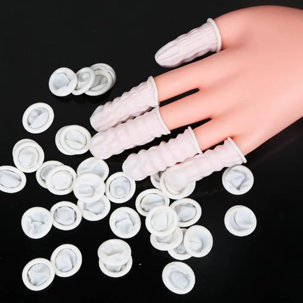 Latex Finger Cots Large Medium Anti Static Non Slip Protective Emulsion Gloves for Semiconductor Assembly DIY Handcraft
