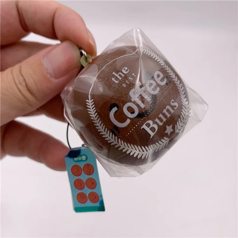 Cute Simulated Coffee Bread PU Slow Rebound Toys Creative Soft Pinch Music Fidget Toy Decompress Toys Key Chain Backpack Pendant