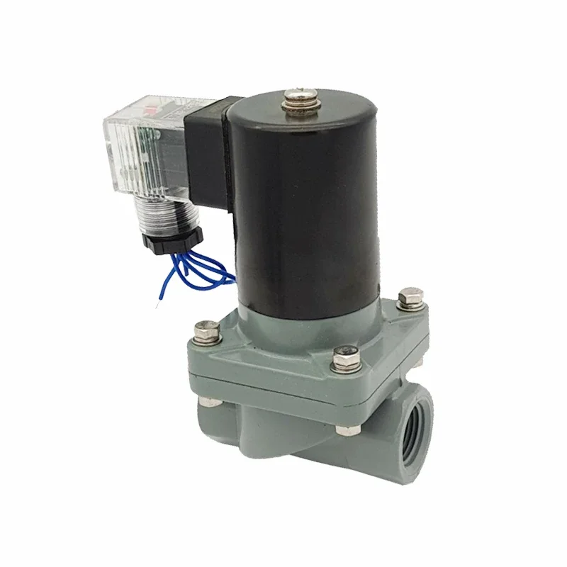 

1 шт. CPVC концентрированный антикоррозийный электромагнитный клапан серной кислоты химический электромагнитный клапан ПВХ электромагнитный клапан ZCF-15P 2W25ZP-A