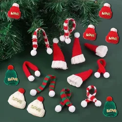 Mini Knitting Hats Set Doll Hat DIY Craft Knitting Hats Christmas Tree Ornaments Assorted Toy Decor DIY Sewing Crafts Materials