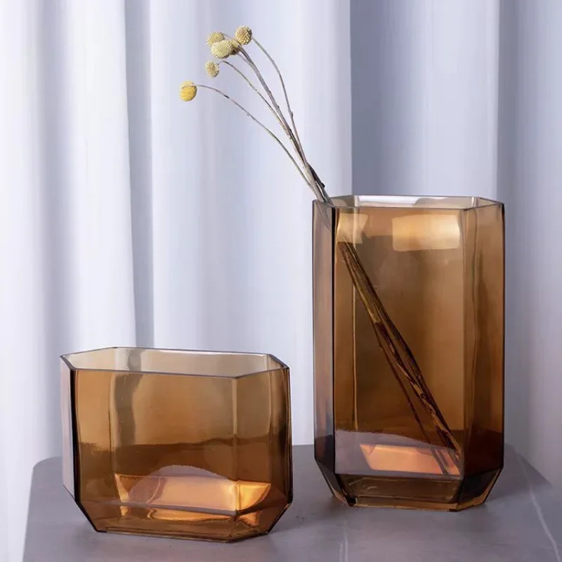 Modern simple glass handmade vase, flower arrangement dried flower device, creative ornament
