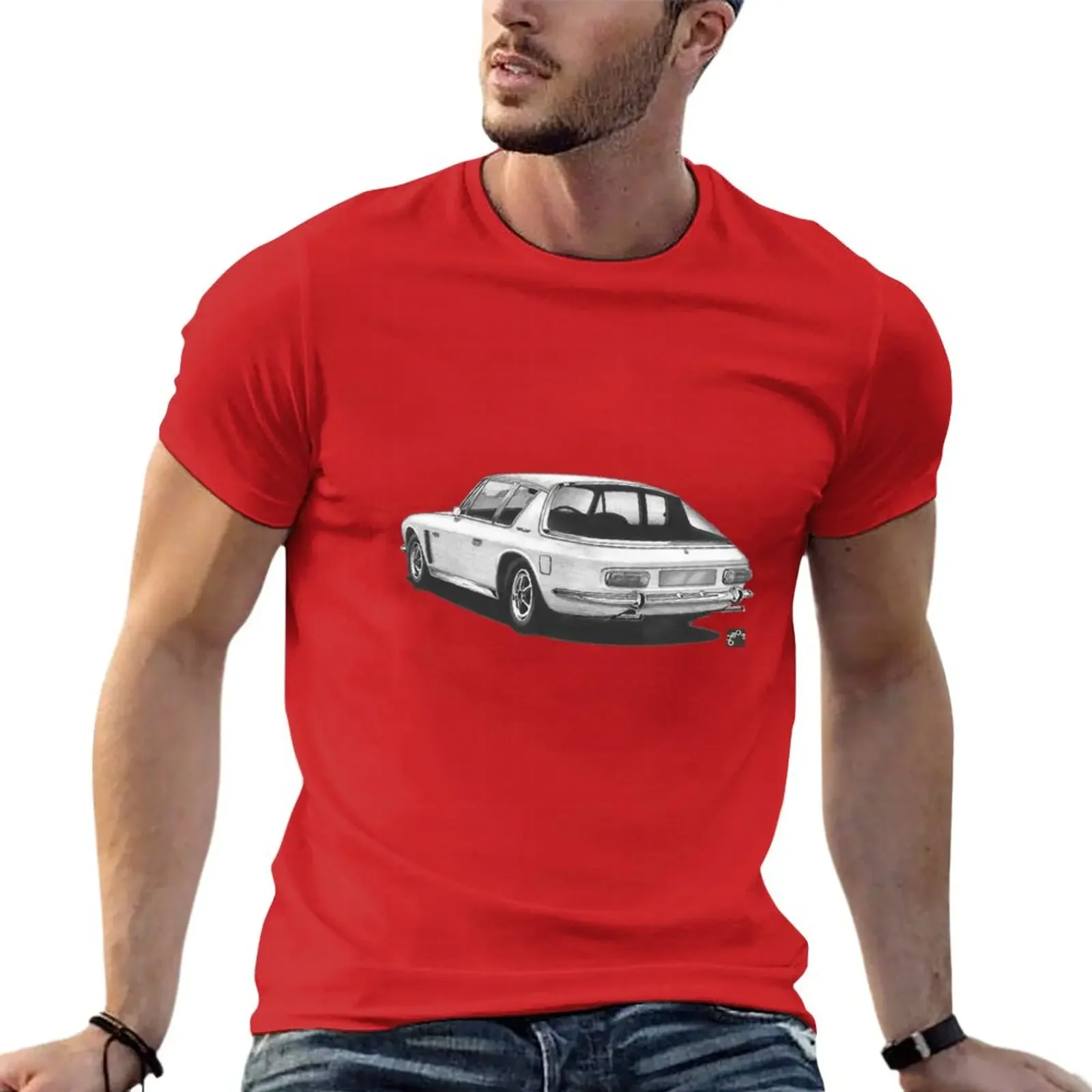 Geo3Doodles Jensen Interceptor Doodle T-Shirt for a boy summer top mens clothes