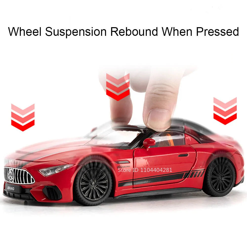 1:22 مقياس SL63 G800 نموذج سيارات مصغرة لعب دييكاست سبيكة المركبات الجبهة عجلة القيادة ضوء الصوت التراجع نماذج الكبار هدية