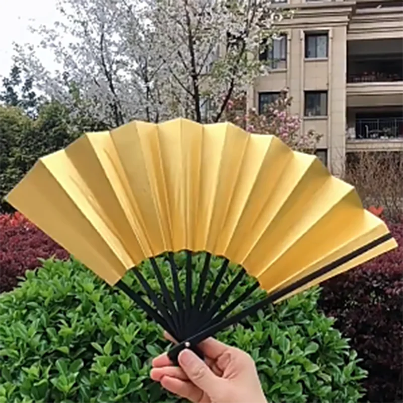 Golden Luxury Small Fans Mini Hand Portable Portable Hand Folding Fans Wooder Aesthetic Vintage Ventilateur De Luxe Decoration