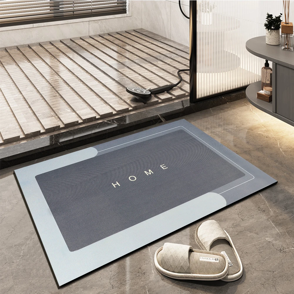 Easy Clean Blue 60x40cm Rectangle Super Absorbent Bathroom Rug Quick Drying Non Slip Durable Living Room Bath Mat Kitchen