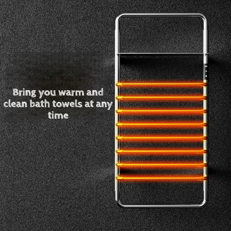 Stainless Steel Electric Towel Rack Durable Electric Heater Waterproof Cloth Warmer Antibacterial Bathroom Hardware Household
