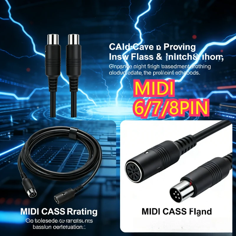 6/7/8P Cable MIDI Extension Pure Copper Daisy-chain Conference Microphone Cable Speaker Male-to-male-to-female Connection Cable