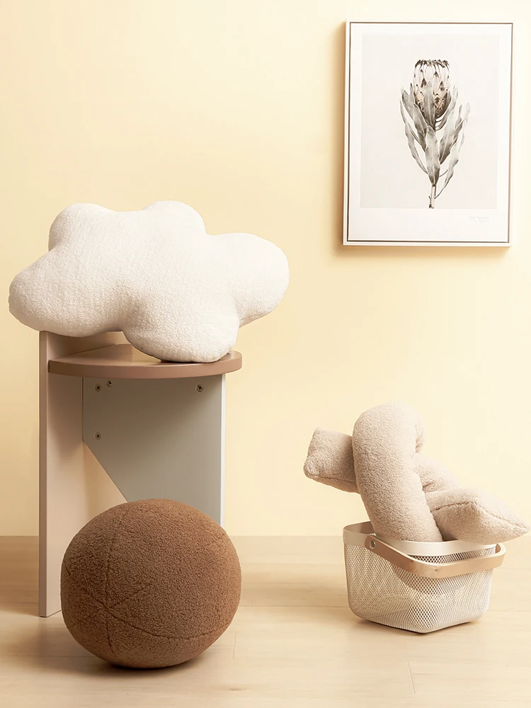 

Круглая подушка-шар в скандинавском стиле для гостиной, декоративная подушка для дивана, образец декора для комнаты, подушка неправильной формы, домашний текстиль