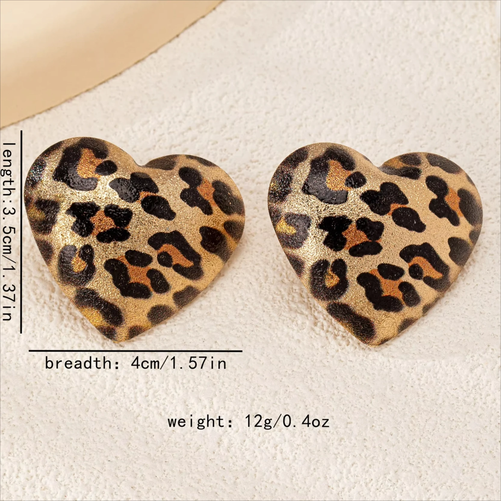 stud earrings for women heart shape leopard print geometric ear accessories daily commute party Gift OL fashion jewelry BE513