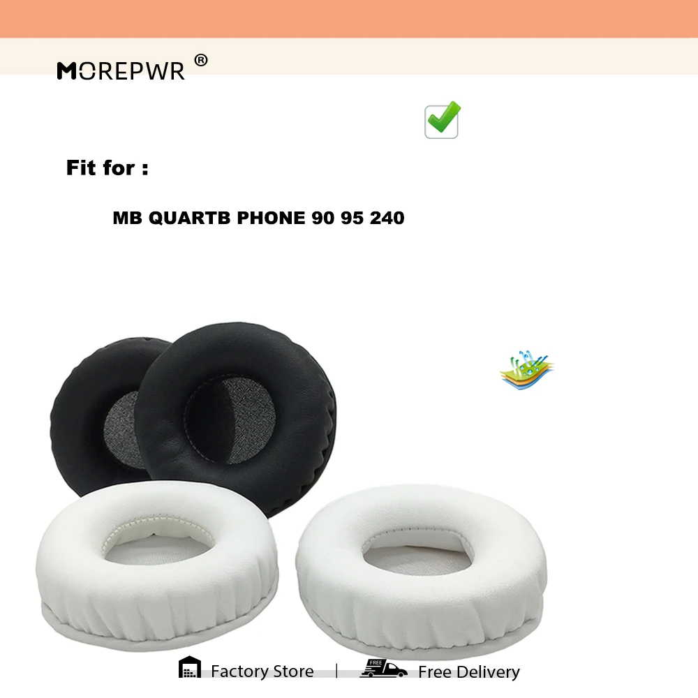 Nowe, ulepszone nauszniki wymienne Morepwr do słuchawek MB QUARTB PHONE 90 95 240, części zamienne, skórzana poduszka, welurowe nauszniki, nakładka.