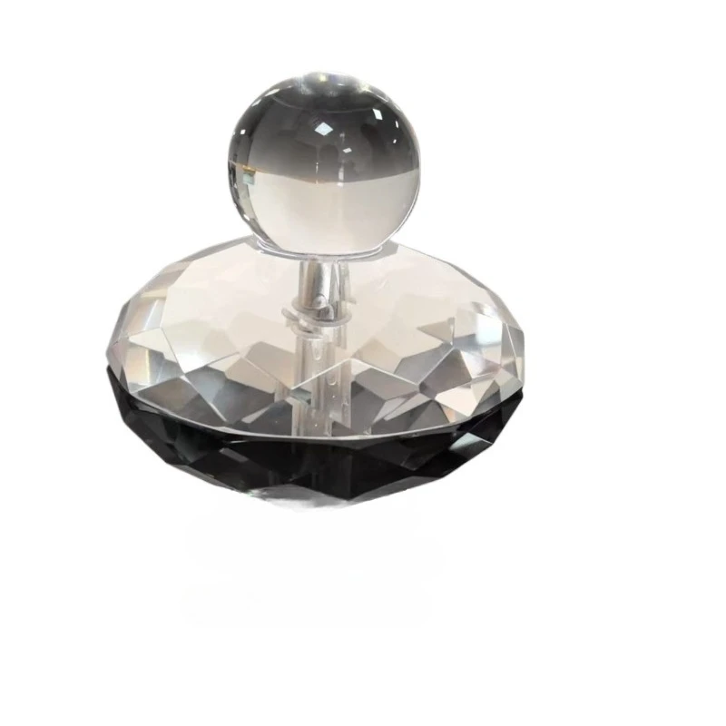 Crystal Turntable Weight Clamp - Premium LP Record Stabilizer, Hi-Fi Vibration Reduction, Non-Threaded Base (K9 Optical Crystal)