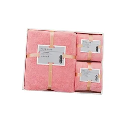 Bridesmaid gift bathroom set towel set Quick-drying coral fleece towel bath towel three-piece gift box microfiber towel set