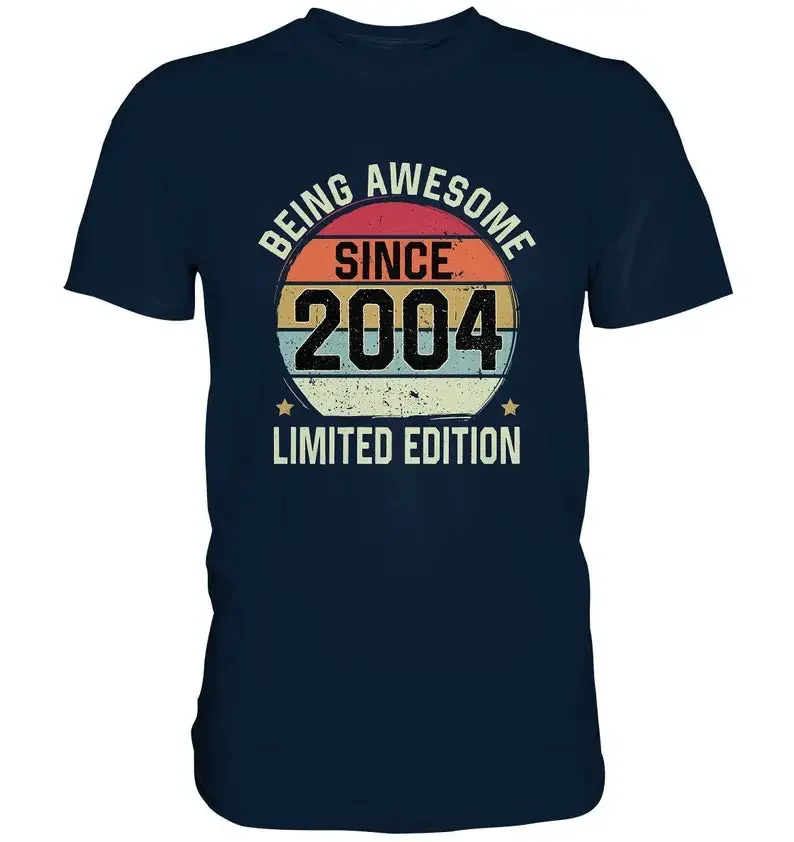 Vintage 18th Birthday 18 Years Retro 2004 Being Awesome Tshirt Graphic Tee Birthday Day Gift