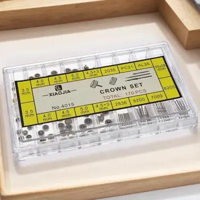 

170pcs Watch Crown Spring Bar Tools 3 0mm 4 5mm 5mm 4 5 3mm 2035 2836 8200 7009 21 AL35 0909 Waterproof for Watchmakers