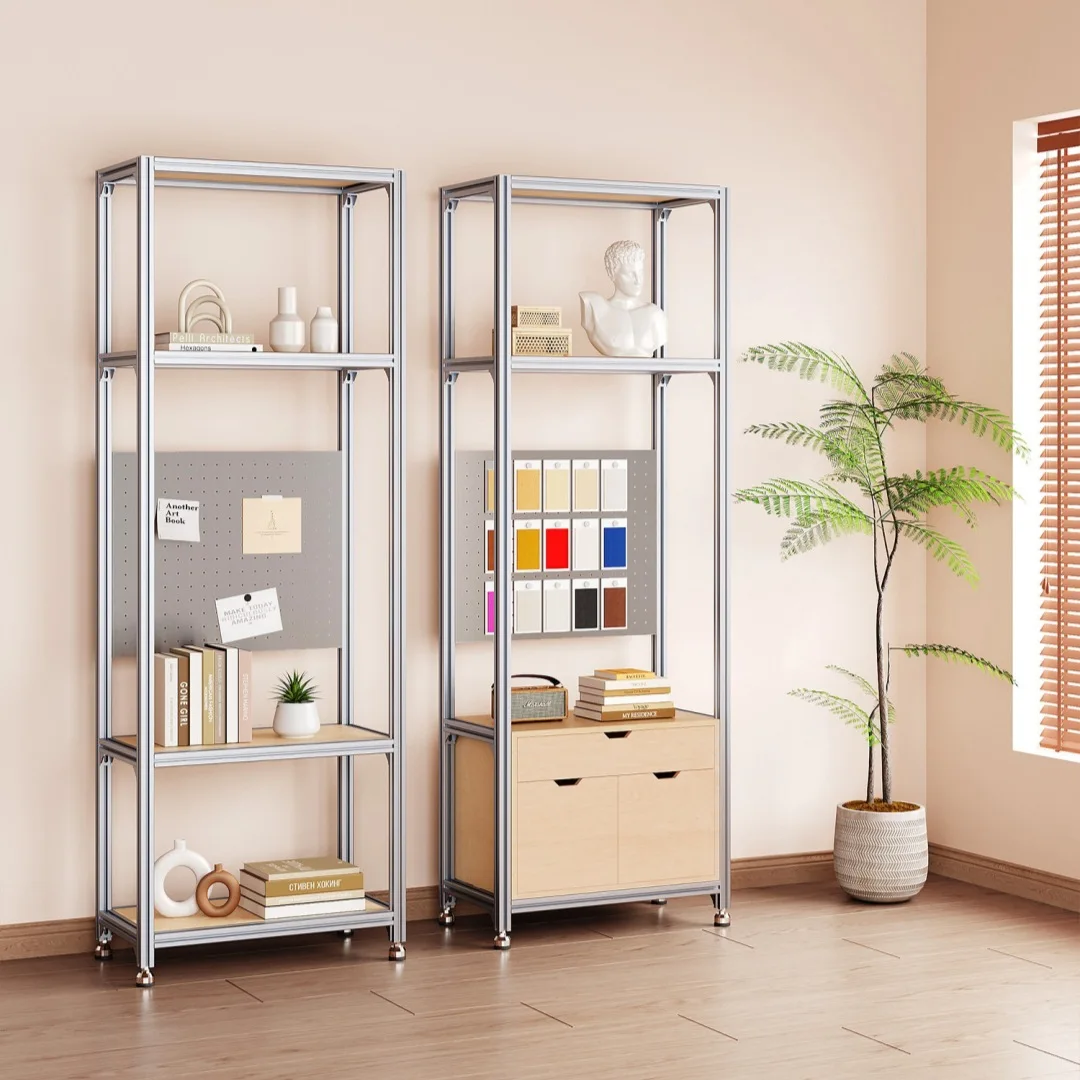 Aluminum profile ocean plate display rack, hole plate, multi-layer shelf, sample display rack, Zhongdaotai shelf storage cabinet