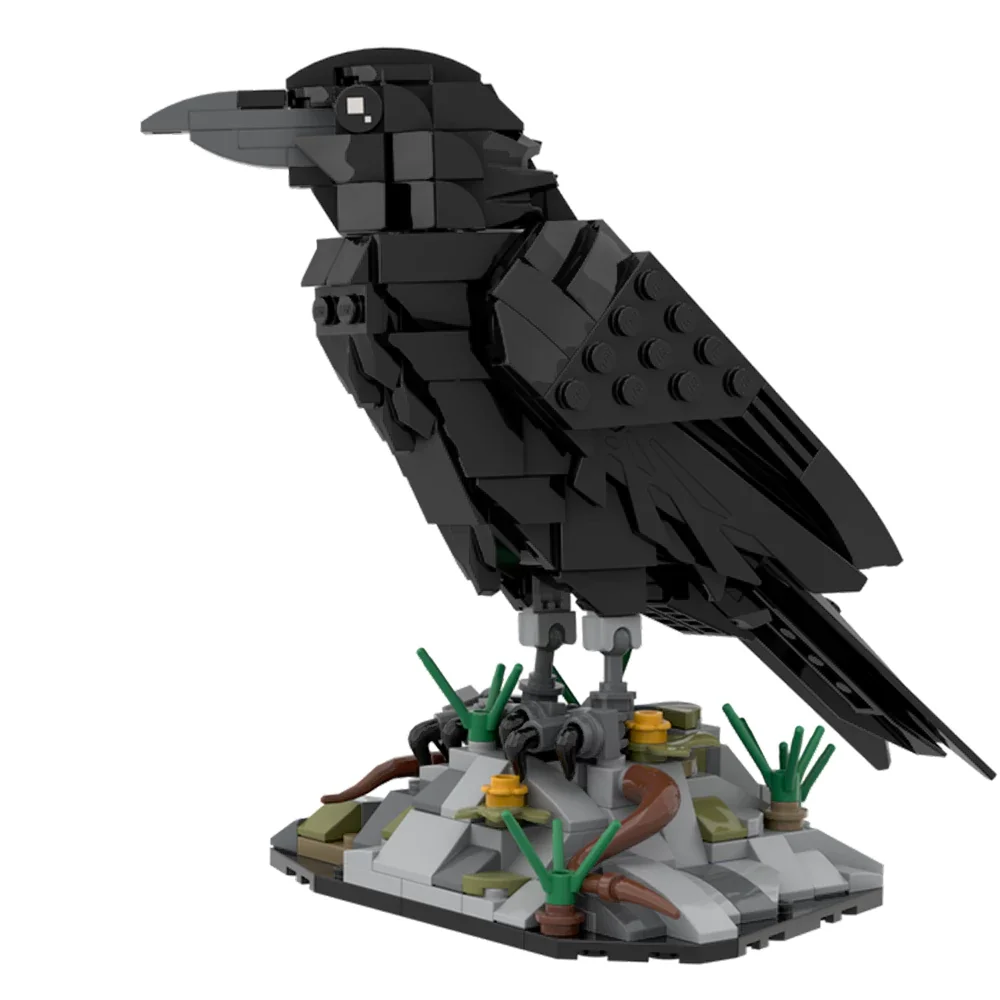 357PCS Raven Building Blocks MOC Animals Birds Model Desktop Decoration Splicing Assembly Bricks Puzzle Toys Gift for Kid Adult