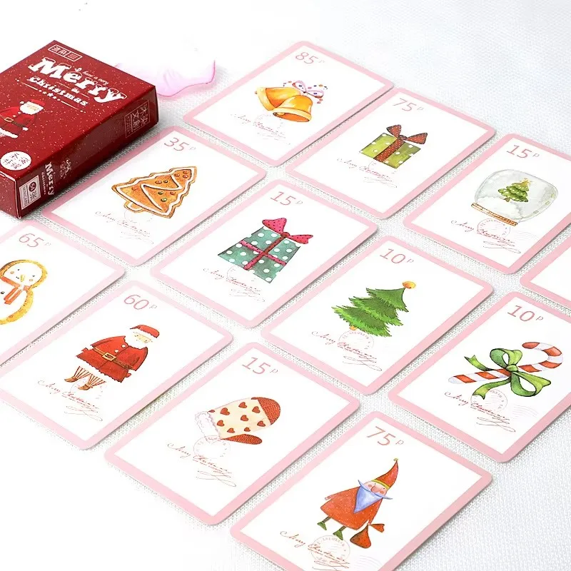 54PCS Merry Christmas Lomo Card Xmas Santa Tree Snowman Pattern Mini Postcard Photo Cards Xmas and New Year Gifts﻿﻿﻿