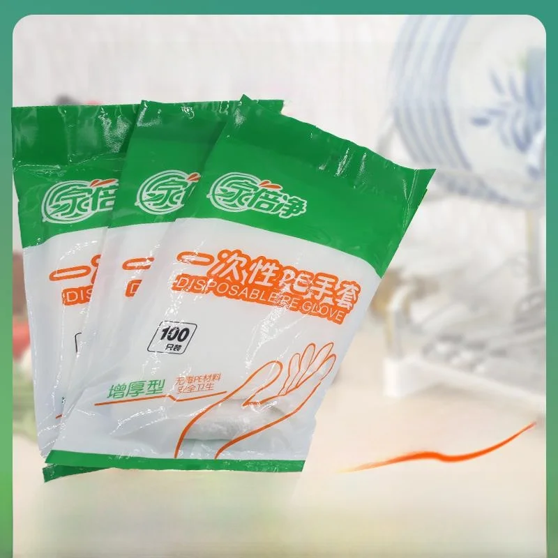 

Disposable Thiened PE Gloves for Eating Crayfi Beau And Hairdring Dn Film Household Cleaning Tools Food ade