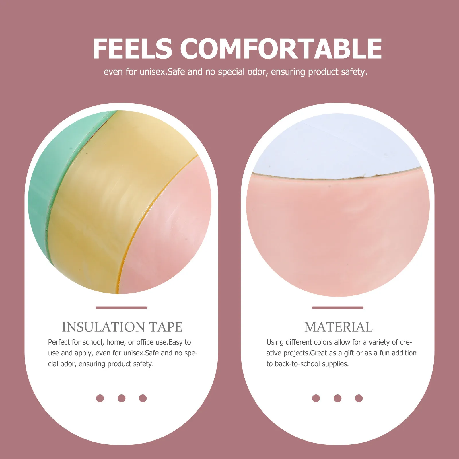 

3 Rolls DIY Adhesive Tape Set Bright Colored Sticky Ball for Creative Projects Office Home Stress Relief Smooth Safe Fun