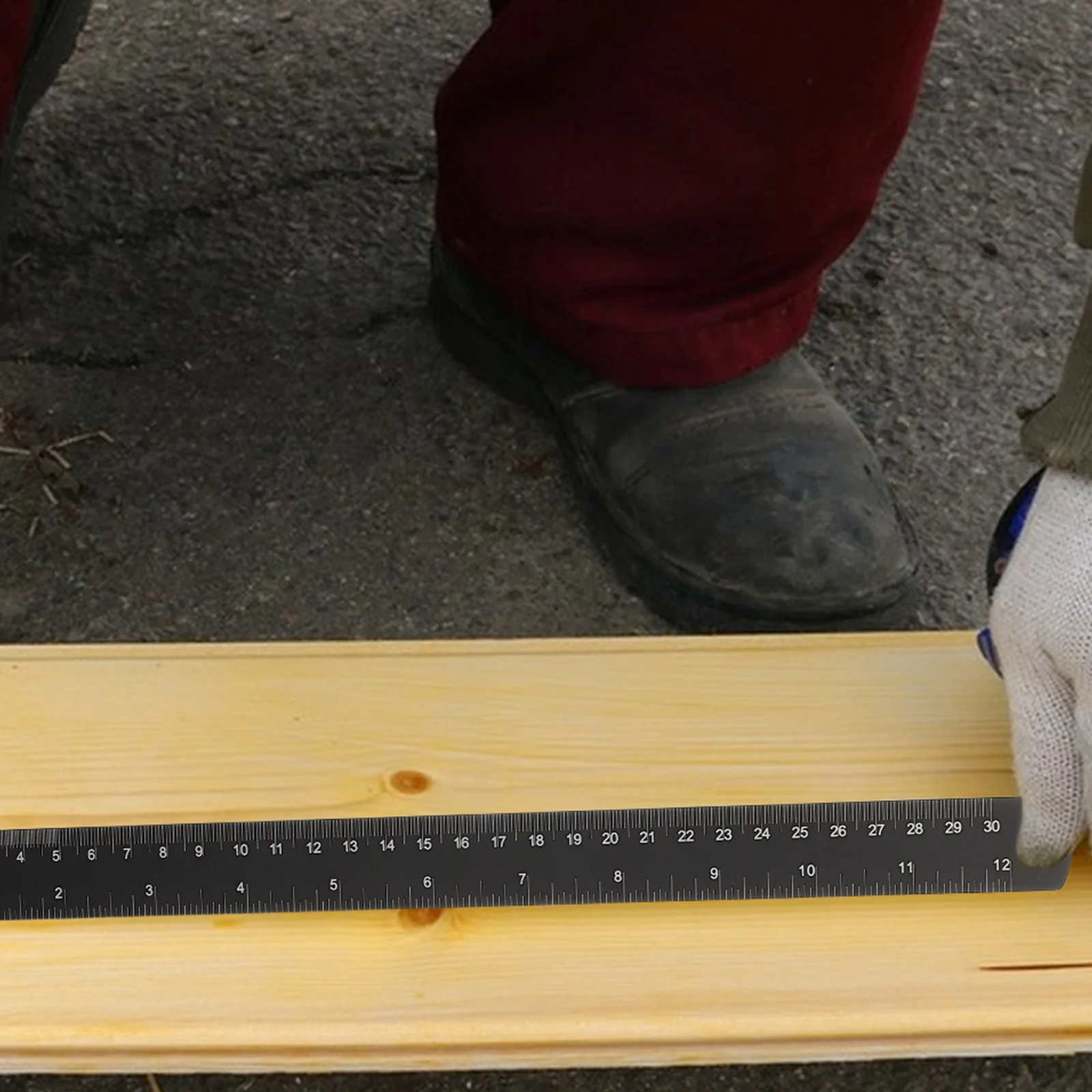 2pcs Aluminum Alloy Ruler 30Cm Straight Edge For Woodworking Drafting Engineering Measuring Tool